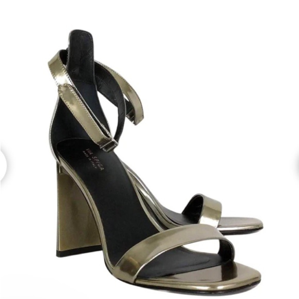 Via Spiga - Silver Ankle Strap Sandals Sz 8